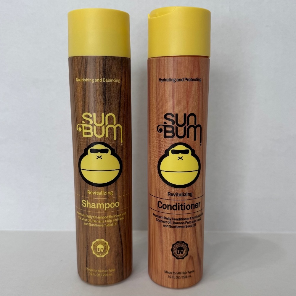 Sun Bum Revitalizing Shampoo and Conditioner 10 oz each Vegan, UV Protecting-New
